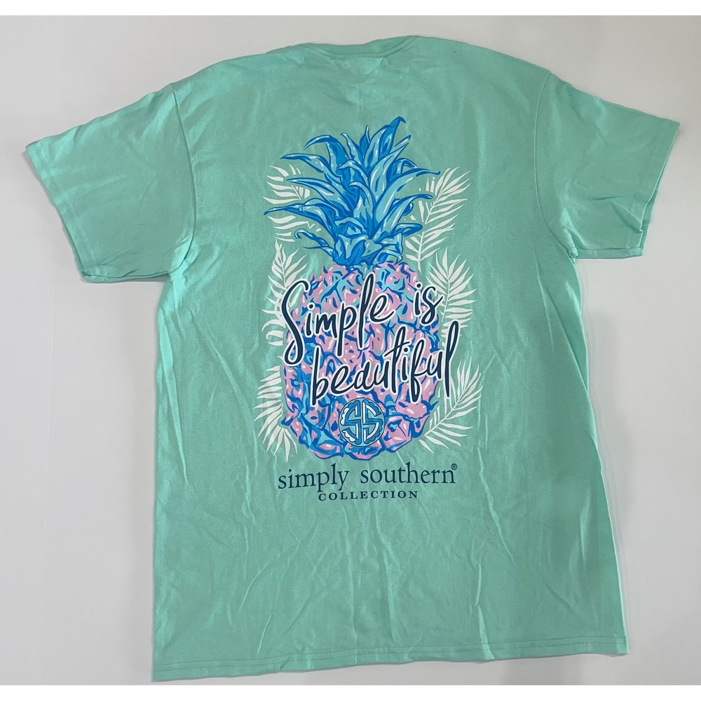 Simply Southern Simple Is Beautiful Pineapple T-Shirt Mint Green Medium NWT
